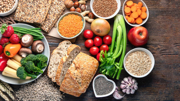 istock Healthy natural ingredients  containing  dietary fiber. 1161552121