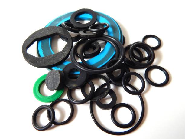 istock Rubber o-ring gaskets for plumbing. Rubber sealing rings for joint seals. 1161552800