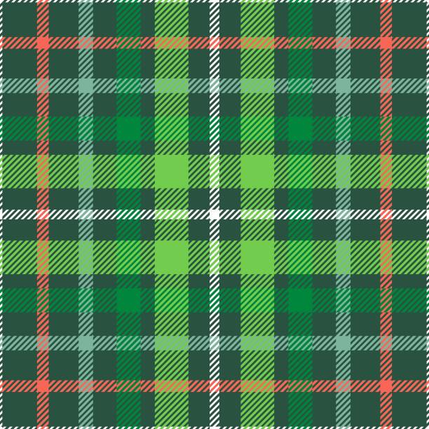 ilustrações de stock, clip art, desenhos animados e ícones de christmas plaid pattern in green, red and white. seamless fabric texture. - textile backgrounds irish culture decoration