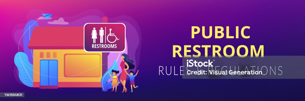 Restroom Header Public Restroomsconcept Banner Header Stock Illustration - Download ...