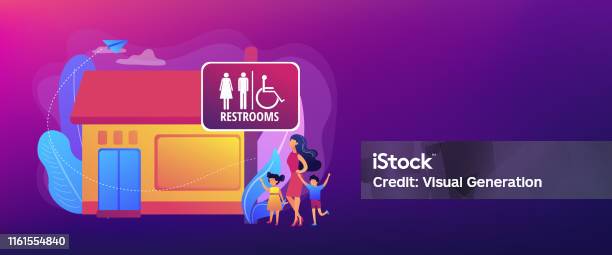 Restroom Header Public Restroomsconcept Banner Header Stock Illustration - Download ...