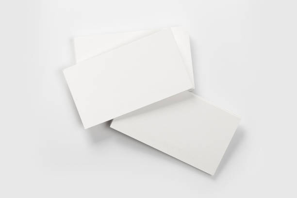 istock Mockup of business cards at white textured background. 1161555310