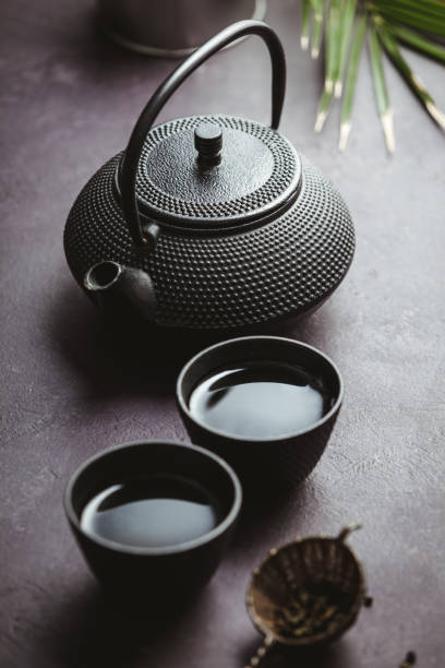istock Traditional Asian tea ceremony arrangement, top view 1161558202