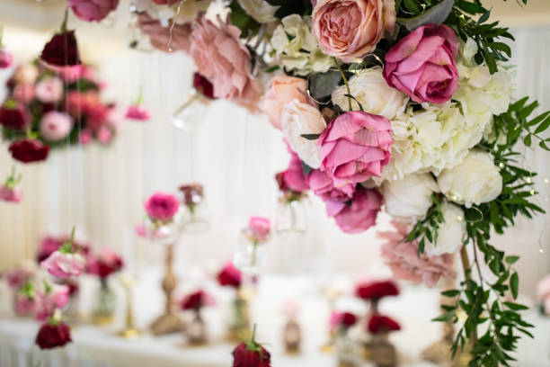 istock Arc of blossom roses on wedding ceremony 1161559867
