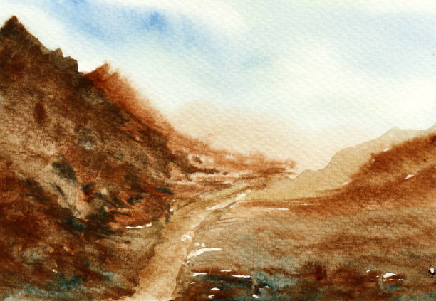 istock visually stunning mud and rock mountains watercolor painting illustration 1161561353