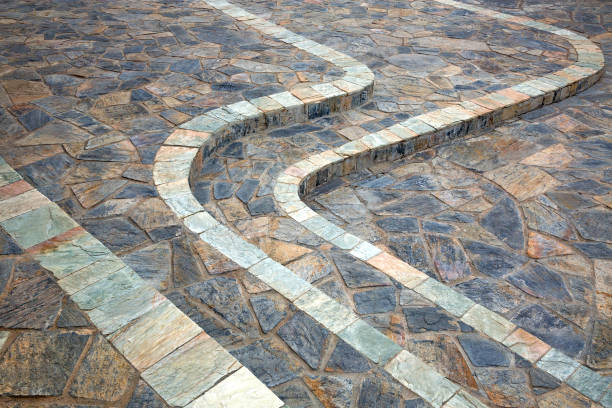istock The pattern of the area is decorated with level stones. 1161564015