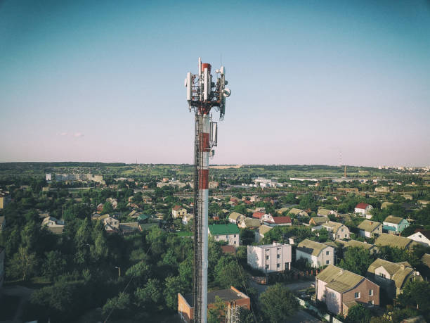 istock Telecommunication tower of 4G and 5G cellular. Base Station or Base Transceiver Station. Wireless Communication Antenna Transmitter. Telecommunication tower with antennas against blue sky. 1161564145