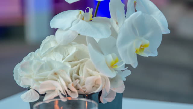 Amazing bouquet of white roses and orchids