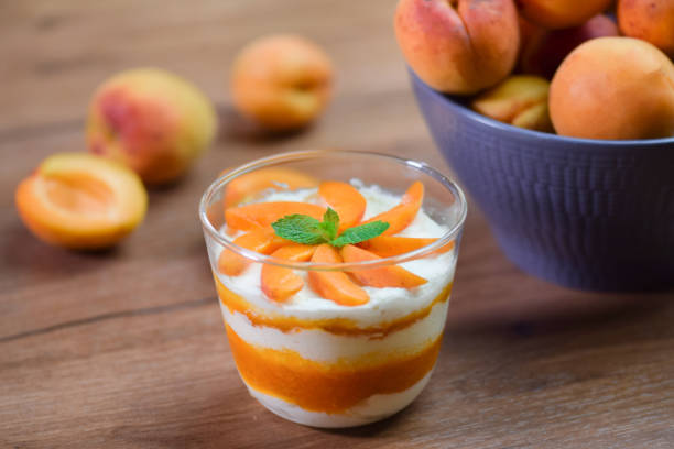 istock Fresh yogurt with apricots and mint 1161568555