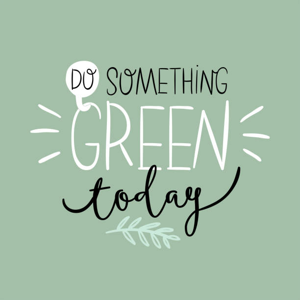 Trendy hand drawn cute lettering in scandinavian simple style. Zero waste life quote. Trendy hand drawn cute lettering in scandinavian simple style. Vector. Go green drawing of a save the earth posters stock illustrations