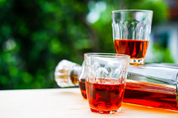 istock Whisky on wooden background and copy space 1161577677