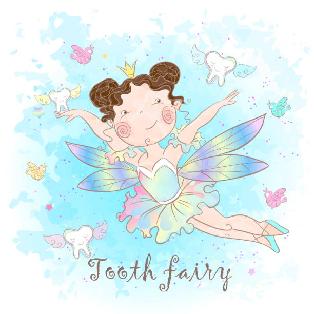 Tooth fairy is a fabulous creature. Nice style. Teeth. Dentistry. Vector Tooth fairy is a fabulous creature. Nice style. Teeth. Dentistry. Vector. pics of the godmother stock illustrations