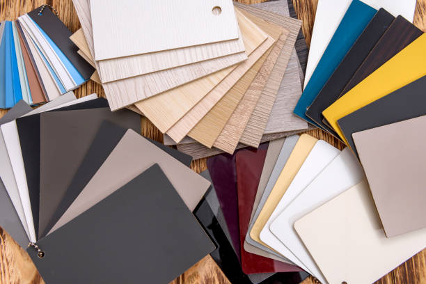 istock Wooden sampler of surfaces close up . 1161583809
