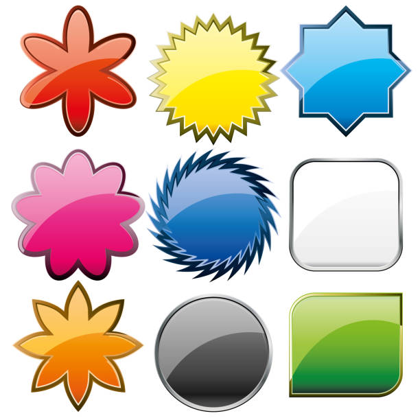 Set of computer web button icons, part 22 vector art illustration