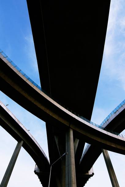 istock Curve bridges and foundation pillars. 1161585774