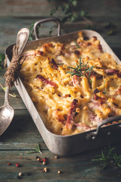 istock Mac and Cheese, Macaroni Gratin with Speck Ham and Rosemary 1161586570