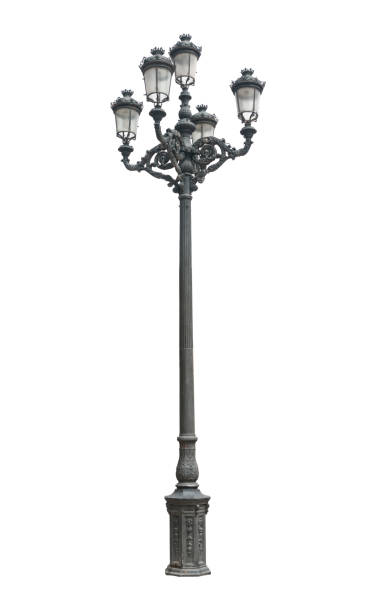 istock Antique street light isolated on white background 1161589532