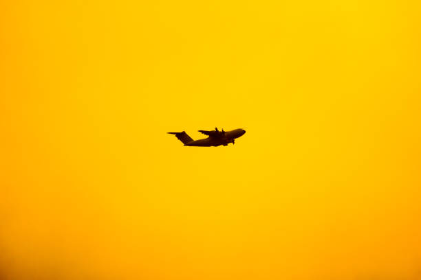 Chiangmai, Thailand - July 8 2019: Airbus A400M Atlas. Take off from Chiangmai airport.
