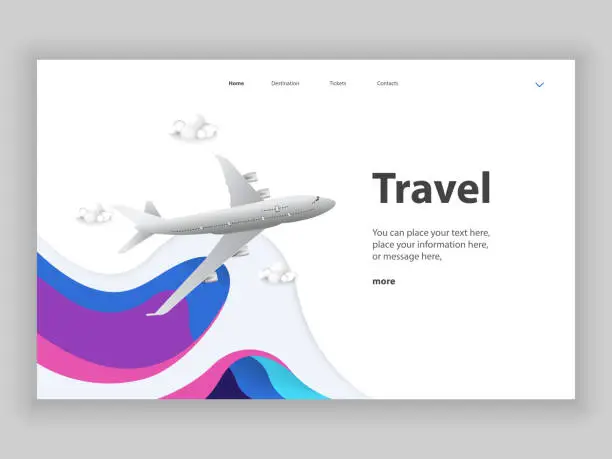 Vector illustration of Web page template and travel project development - User Interface Ui, Ux development vector - Landing page concept - Mobile app wireframe