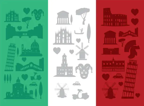 Vector illustration of Italy Flag