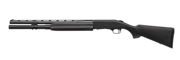 istock modern black shotgun isolated on white background 1161597688