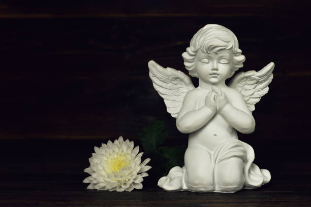 istock Guardian angel and white flower 1161598969