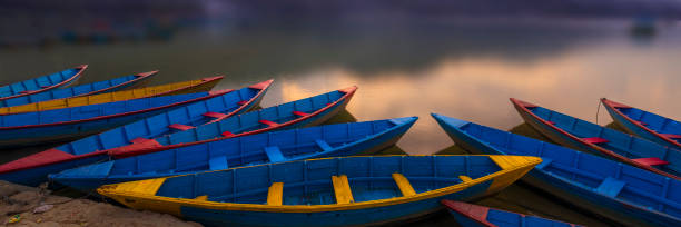 istock A bunch of Nepal Boats Panoramic view 1161599218