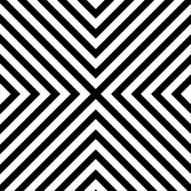 illustrazioni stock, clip art, cartoni animati e icone di tendenza di linea zigzag x chevron pattern sfondo - geometric shape pattern seamless black and white