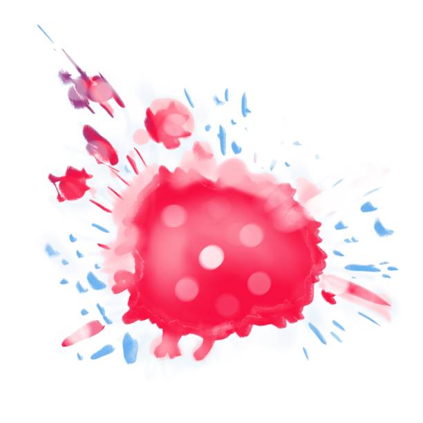 istock Blots, splashes, drops of paint, liquids. Abstract colored spots on a white background. Great illustration for any design 1161602336