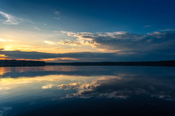 Beautiful sunset over lake