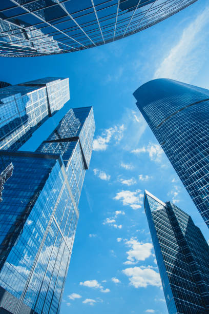 istock Modern office buildings under blue sky. Business and financial background. 1161602700