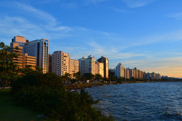 Sunset Landscape Florianópolis stock photo