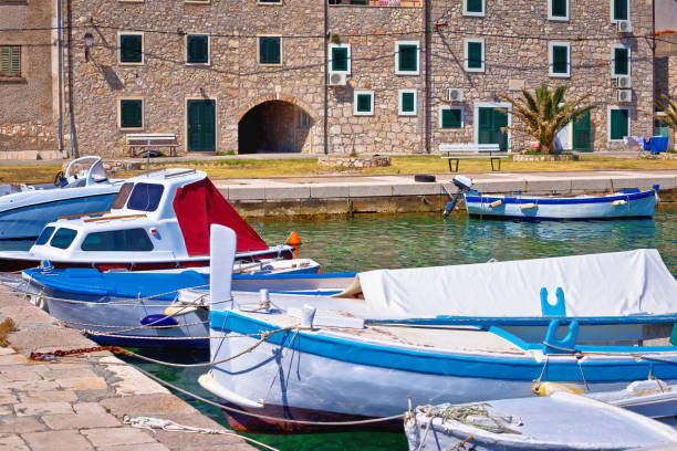 istock Old stone houses aon Krapanj island waterfront 1161609184