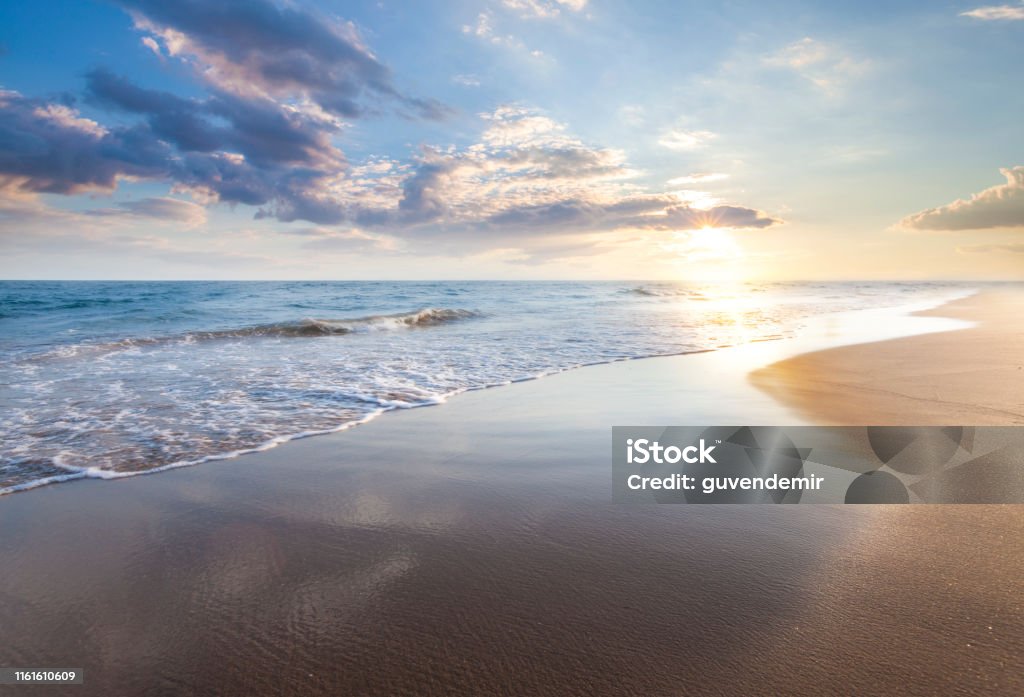 Beautiful sunrise over the sea Beach Stock Photo