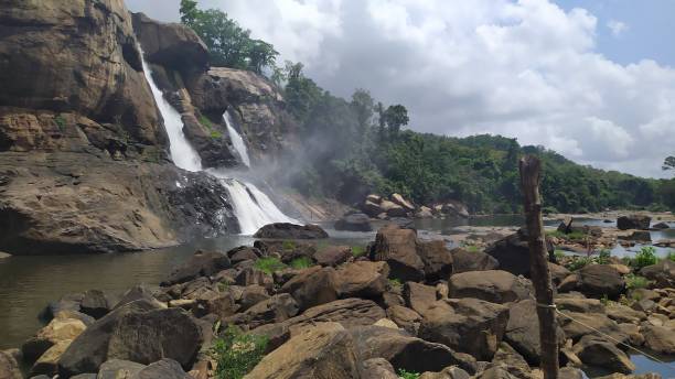 Waterfalls from the highest mountains in valparai,India