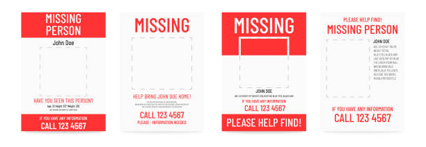 Missing poster template. Person lost banner design. Missing poster template. Person lost banner design lost stock illustrations