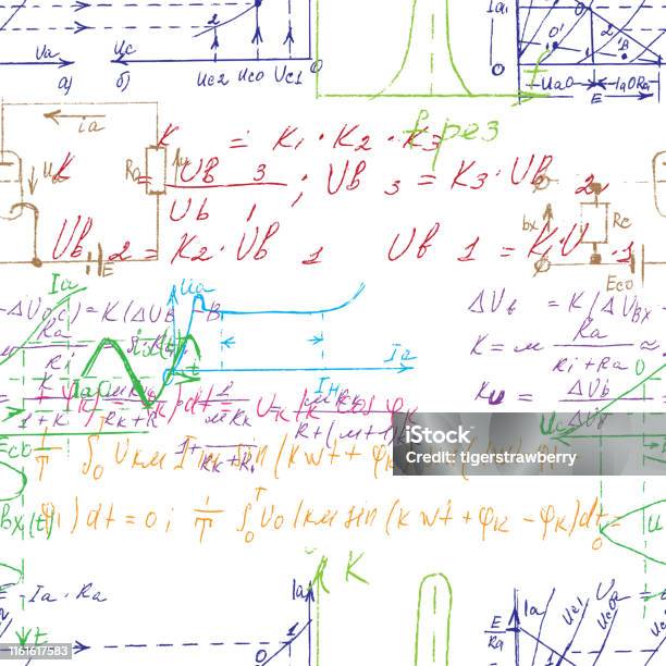 Graphic Line Patterns Math Math And Geometry Seamless Pattern With Handwriting And Drawing Of ...