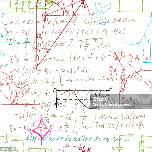 Math Photos Pattern Math Seamless Pattern Endless Pattern With Handwriting Of Various ...