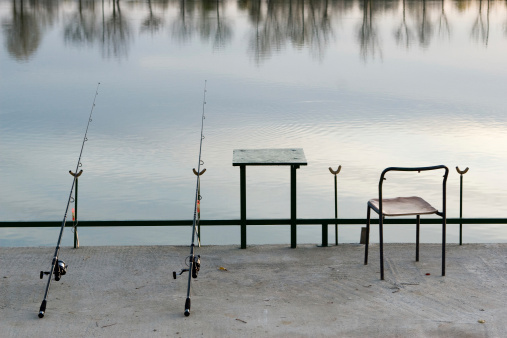 Fishing equipment on the lake