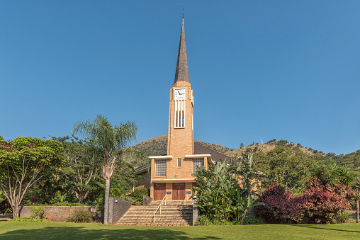 Barberton, South Africa - May 2, 2019: The Dutch Reformed Church in Barberton in the Mpumalanga Province
