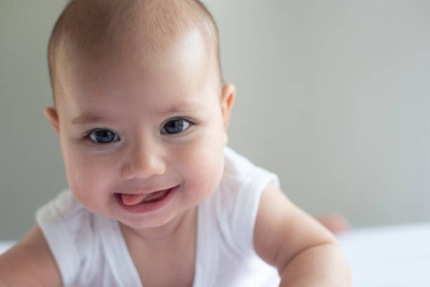 istock Beautiful Baby on White Towel 1161636333