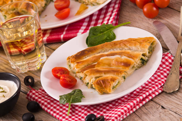 istock Spanakopita, greek spinach pie. 1161640281