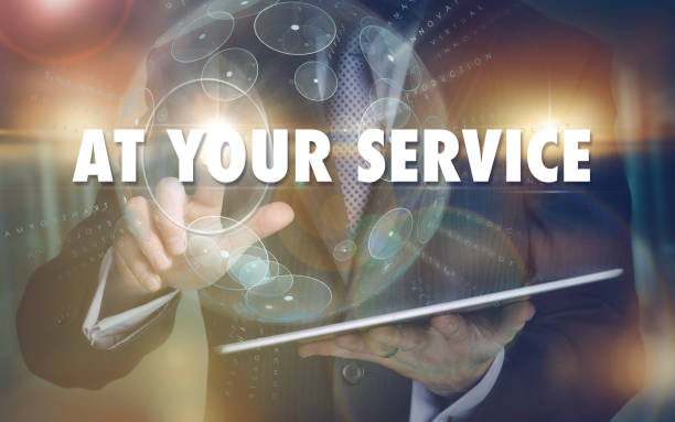 istock At Your Service business concept on a futuristic display. 1161644920