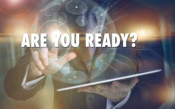 istock Are You Ready business concept on a futuristic display. 1161645109