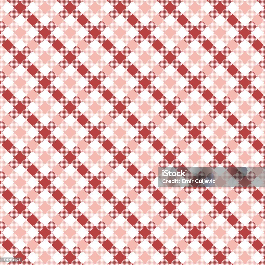 Red Genk Pattern Red Gingham Pattern Stock Illustration - Download Image Now - Abstract ...