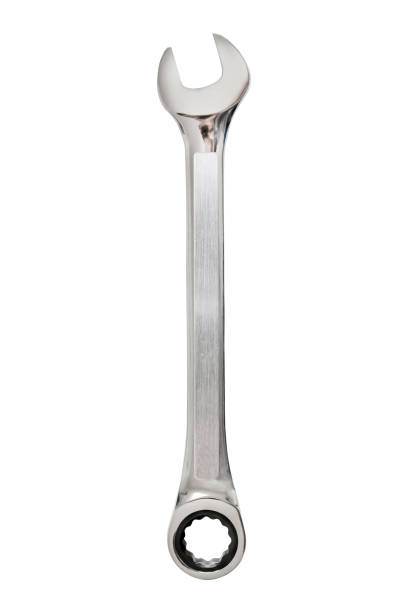 istock Steel mechanical wrench on white background 1161647150