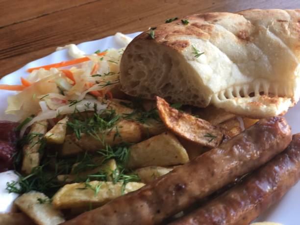 istock Lavash sausage cabbage dill dish lunch 1161647479