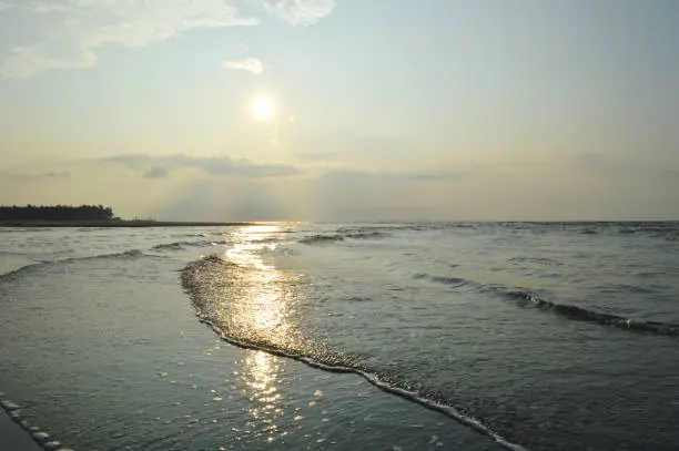 Photo of sunrise on the sea of bay of bengal ,west bengal ,India