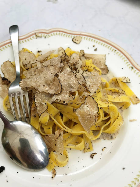 istock Italian Pasta Tagliatelle with Shaved Truffle Mushroom 1161649483