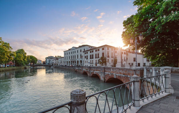 The embankment in the centre of Treviso stock photo